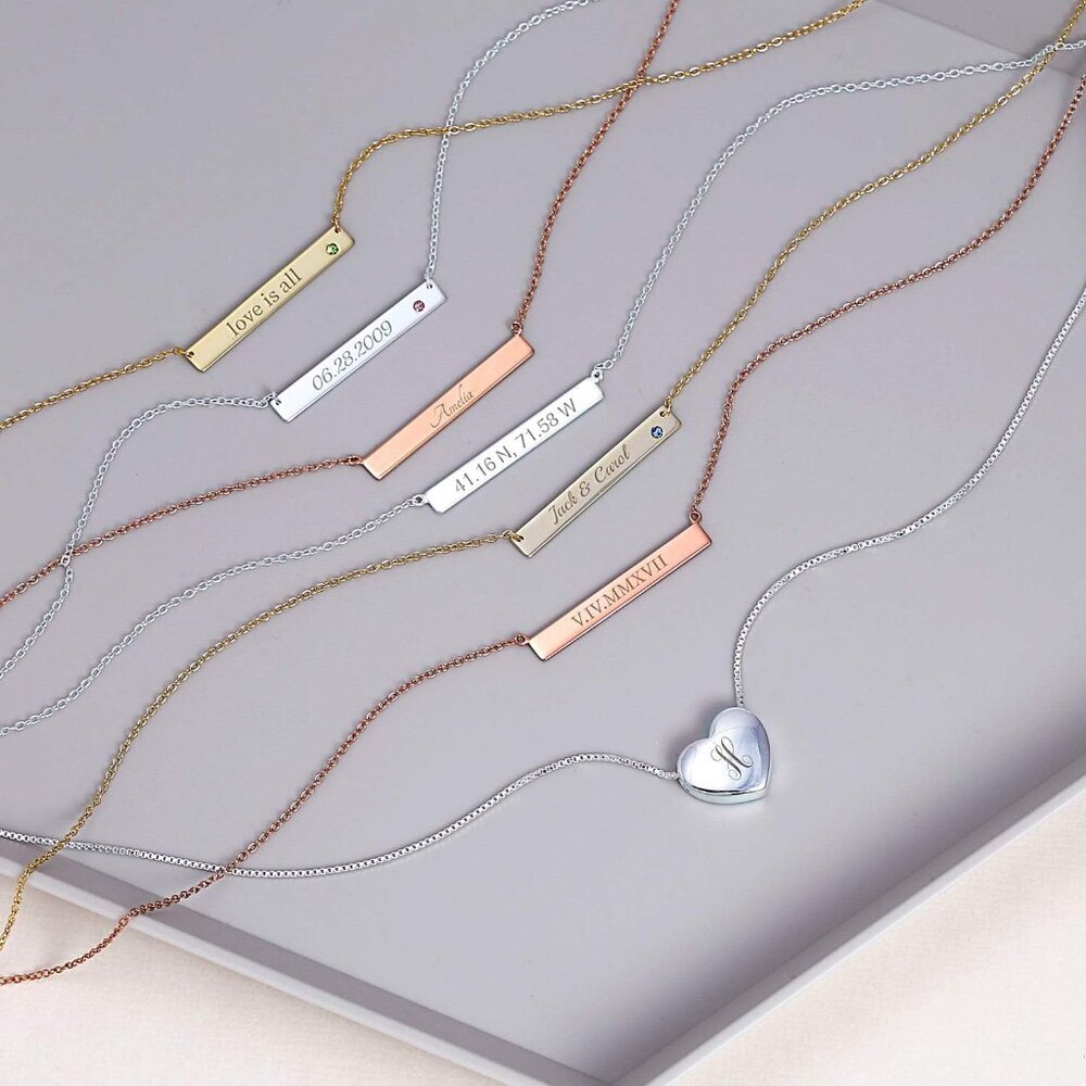 Personalize Thin Name Plated Engravable Sideways … - image 5